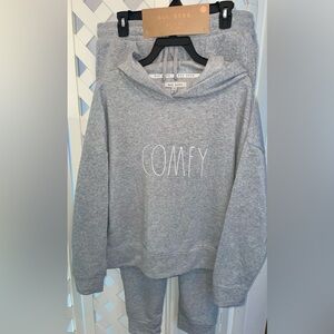 Rae Dunn 2 piece lounge set. Comfy hoodie and sweatpants. Size L